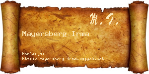 Mayersberg Irma névjegykártya