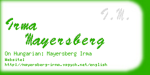 irma mayersberg business card